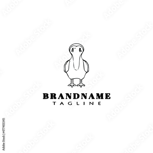 dodo bird cartoon logo template icon design black isolated vector © darul