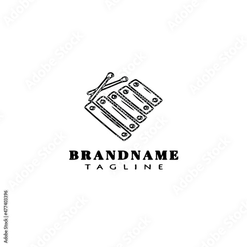 marimba logo icon cartoon design template vector illustration