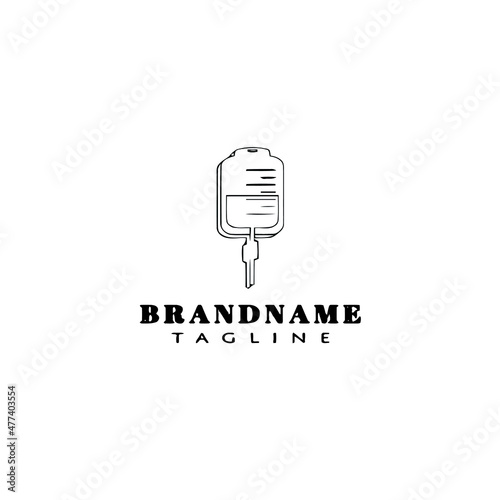 saline blood logo icon cartoon design template vector