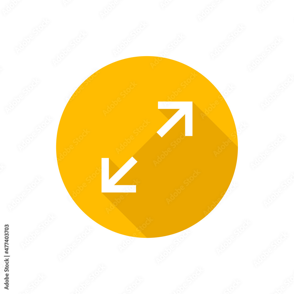Diagonal arrow flat icon with shadow Diagonal arrow flat icon with shadow