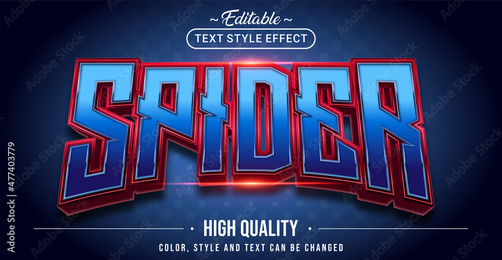 Editable text style effect - Spider text style theme. Stock Vector ...
