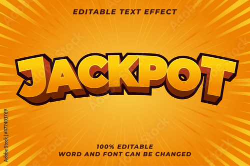 Jackpot Text Effect with Sunburst Background