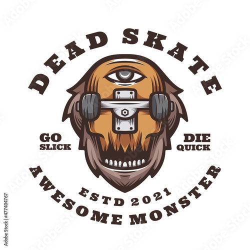 Illustration vector graphic of Dead Skate, good for logo design