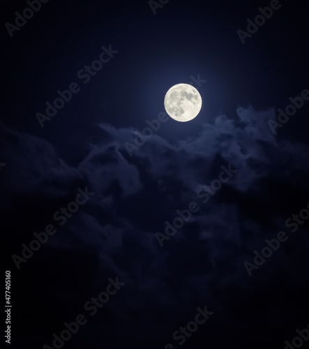 Beautiful Moon Light Between The Clouds In The Night