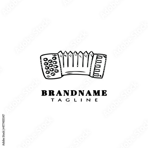 accordion music instrument logo icon design template vector illustration