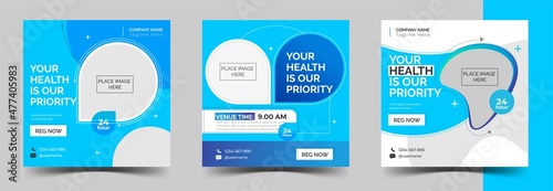 Healthcare social media post templete design