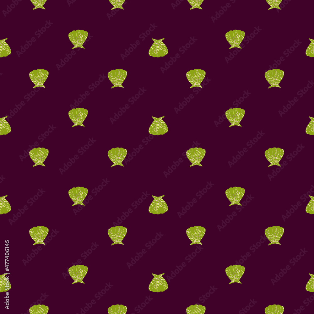 Seamless pattern seashells. Cute conch in doodle style Seamless pattern seashells. Cute conch in doodle style