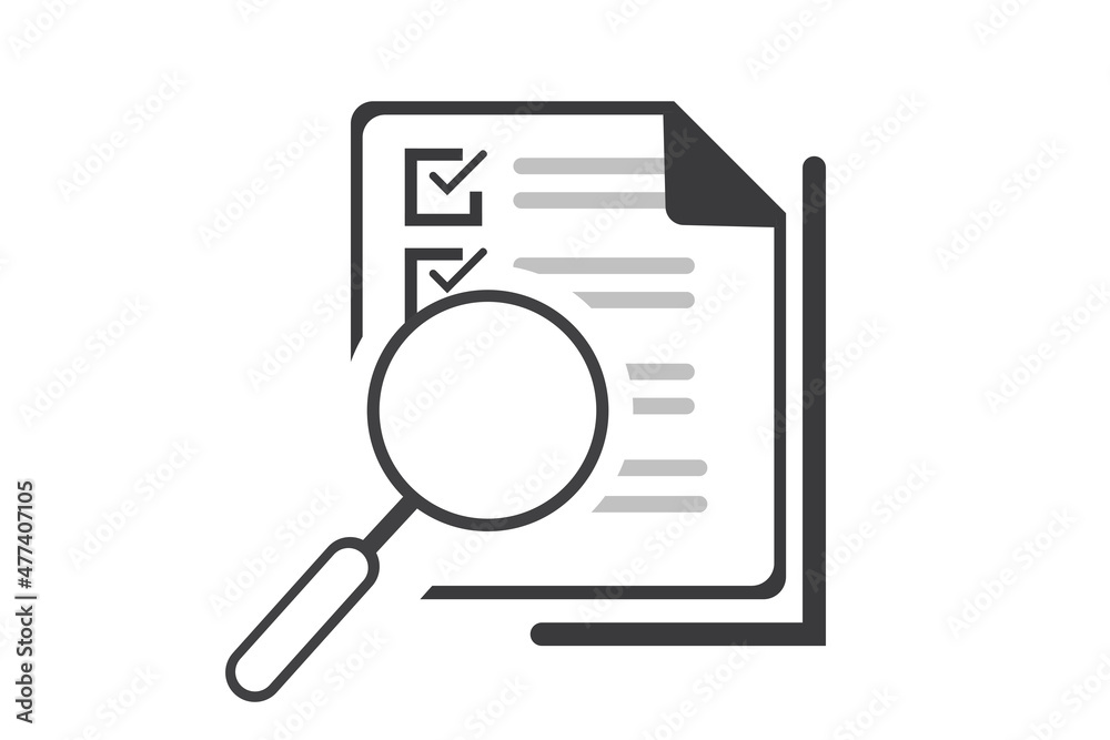 Document check plan flat icon on white background for website, application, printing, document, poster design, etc. vector EPS10 Document check plan flat icon on white background for website, application, printing, document, poster design, etc. vector EPS10