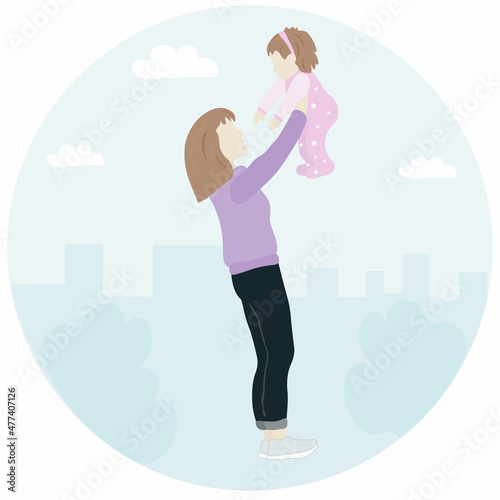 Woman holding baby
