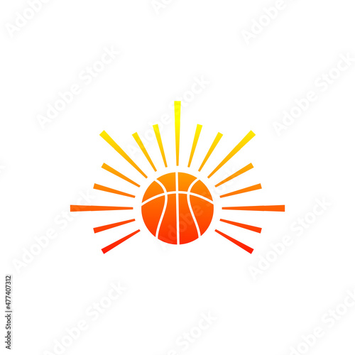 basket ball and sun bright logo