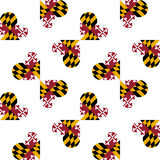 seamless maryland flag heart pattern. vector illustration. print, book cover, wrapping paper, decoration, banner and etc