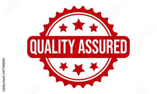 Quality Assured Rubber Stamp. Quality Assured Grunge Stamp Seal Vector Illustration