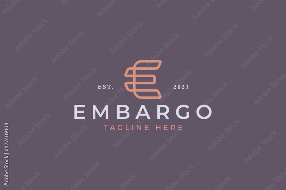 Letter E Abstract Shape Geometric Logo Concept Letter E Abstract Shape Geometric Logo Concept