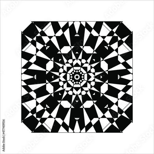 Black-White Optical Illusion Fro Background. Vector Illustration