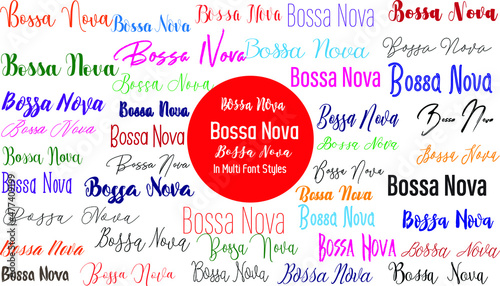 Bossa Nova Multi Style Fonts Typographical Text Lettering Design