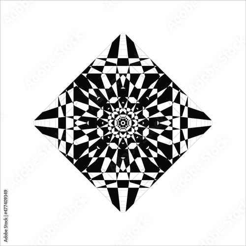 Black-White Optical Illusion Fro Background. Vector Illustration