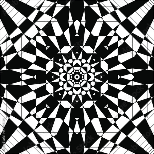 Black-White Optical Illusion Fro Background. Vector Illustration