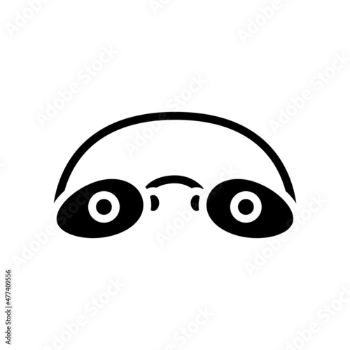 glasses solarium accessory glyph icon vector. glasses solarium accessory sign. isolated contour symbol black illustration