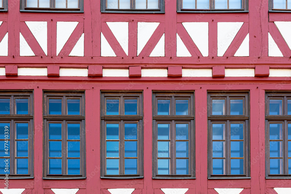 Exterior of old house in timber framing style Exterior of old house in timber framing style