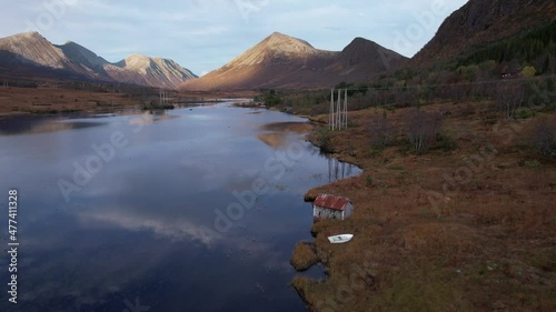 Boat house by a lake in Norway  photo