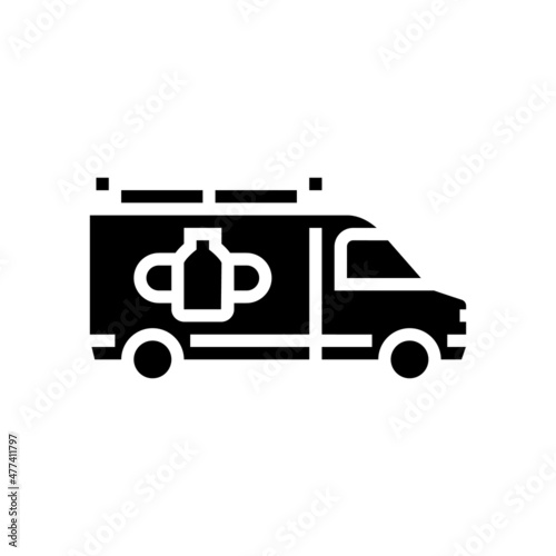 delivery truck glyph icon vector. delivery truck sign. isolated contour symbol black illustration