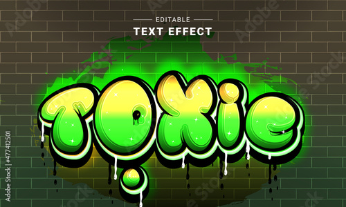 Editable text style effect - Graffiti text style theme.	