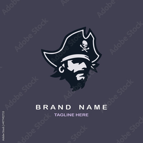pirates logo icon vintage style design template vector for brand or company and other