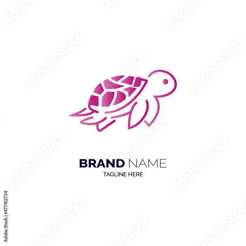 turtle logo template design vector for brand or company and other