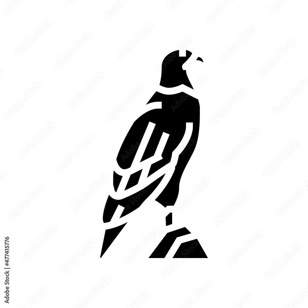 eagle bird in zoo glyph icon vector. eagle bird in zoo sign. isolated contour symbol black illustration