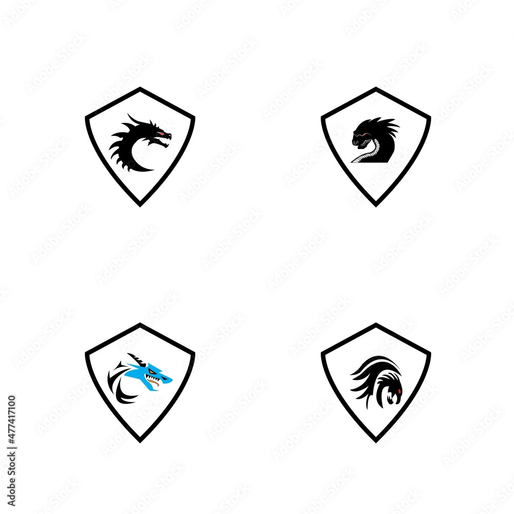 Dragon vector icon illustration design logo template Dragon vector icon illustration design logo template