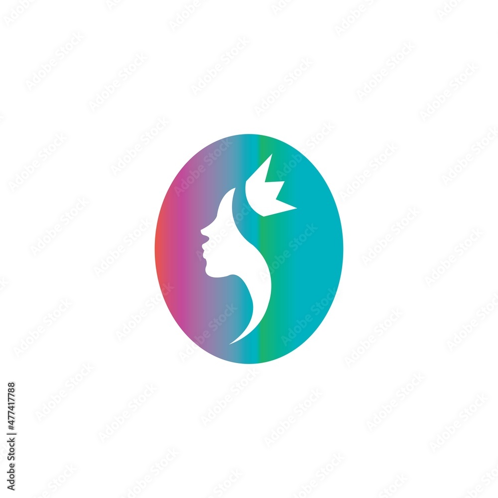 Woman face silhouette character illustration logo icon vector Woman face silhouette character illustration logo icon vector