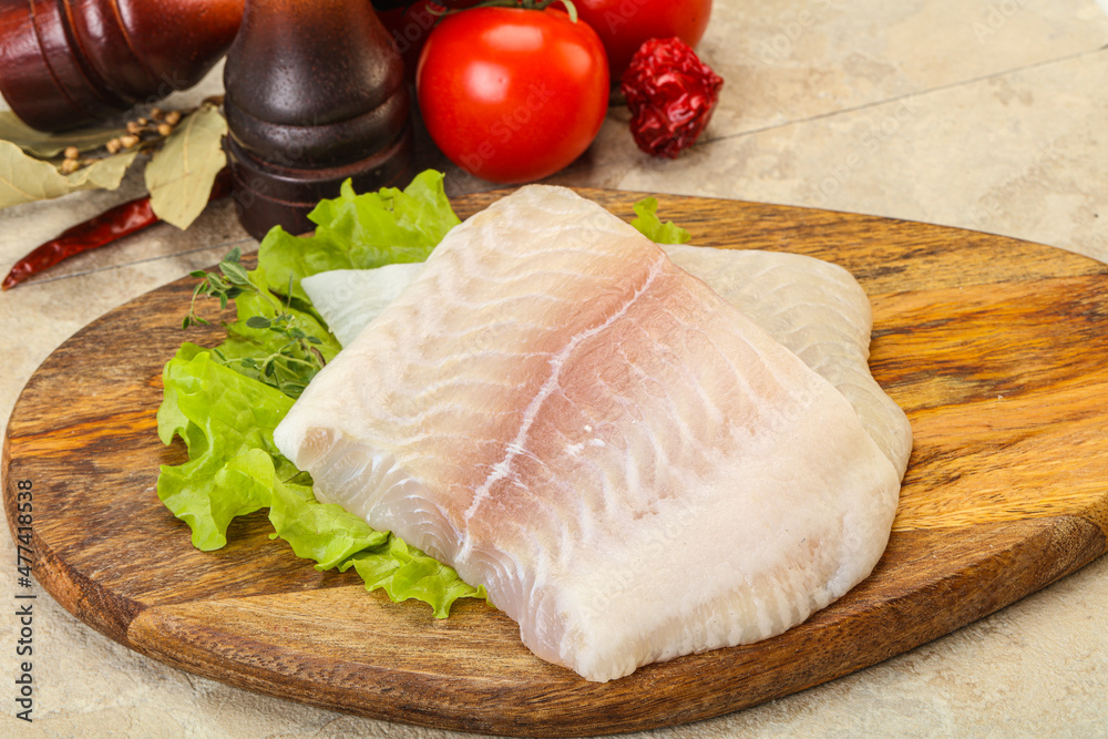 Raw pangasius fillet for cooking Raw pangasius fillet for cooking