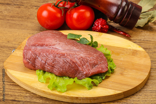 Raw beef piece for cooking