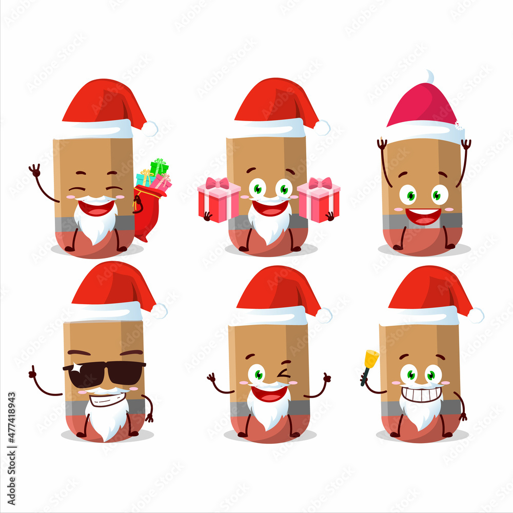 Santa Claus emoticons with Pencil cartoon character
