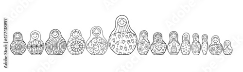 Nesting dolls collection, Matryoshka. Sketch for your design