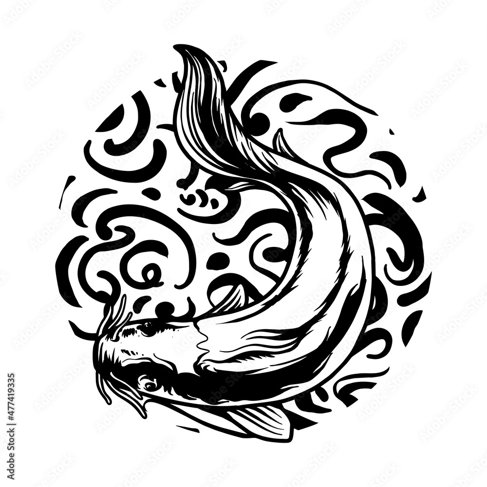 CatFish character vector illustration thisrt design
