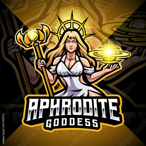 Aphrodite goddess esport mascot logo design