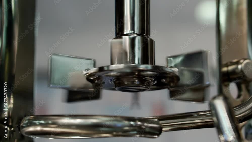 Rotation of the screw close-up. Rotation of the screw close-up.