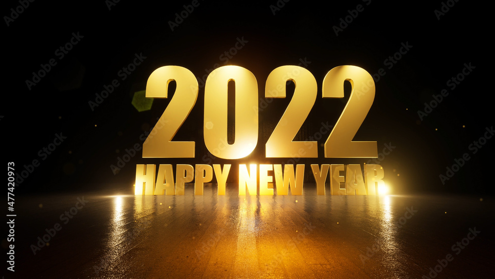 Golden 2022 Happy new year greeting - Happy 2022 New year Golden 2022 Happy new year greeting - Happy 2022 New year