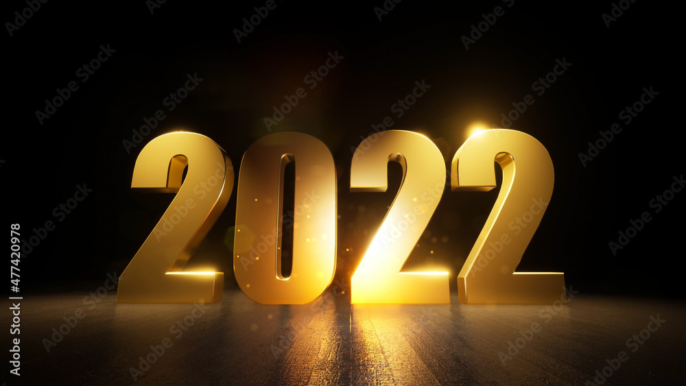 Golden 2022 Happy new year greeting - Happy 2022 New year Golden 2022 Happy new year greeting - Happy 2022 New year