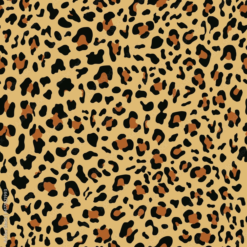Fototapeta premium Vector leopard print, geometric seamless pattern, cat pattern.