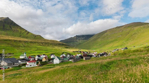 Timelapse of a small village in the Faroe Island