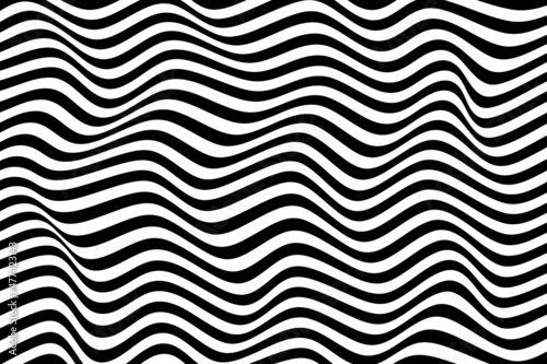 Abstract black and white line wave background. Wave line pattern. Seamless pattern wavy line background illustration. Texture wave simple background.