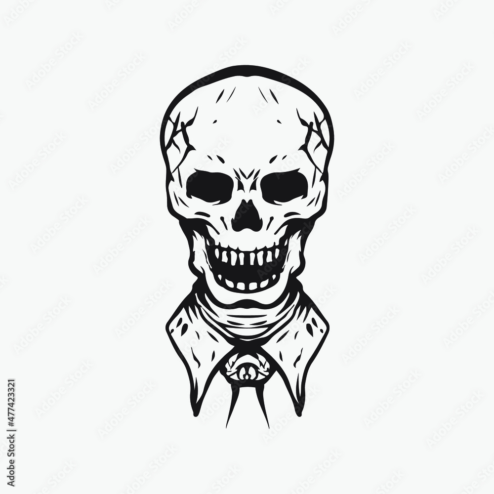 Obraz premium Skull tuxedo gentleman drawing.