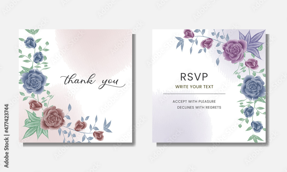 Wedding watercolor invitation card design Wedding watercolor invitation card design