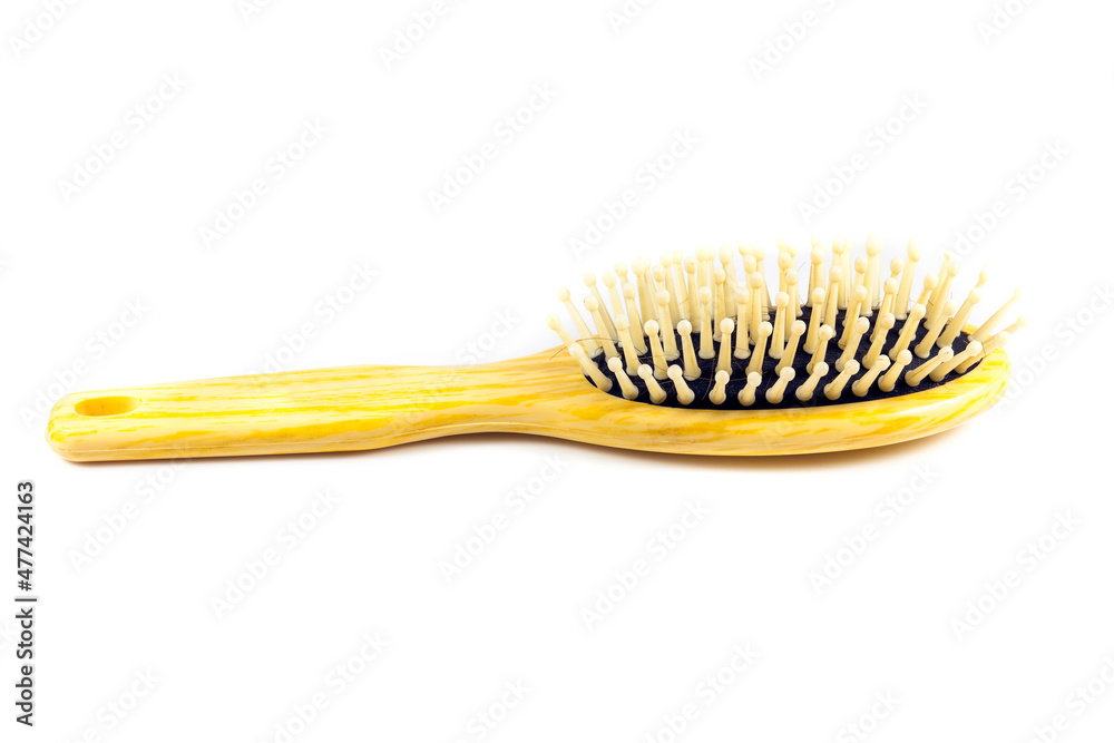 .hair brush on white background. .hair brush on white background.