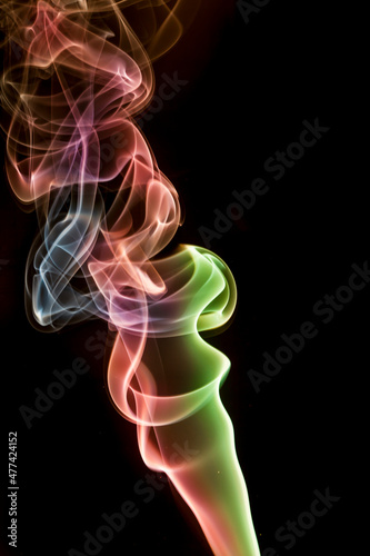Fototapeta Naklejka Na Ścianę i Meble -  Black background,Colorful smoke