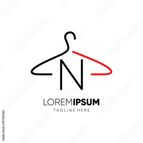 Initial Letter N Hanger Logo Design Vector Icon Graphic Emblem Illustration