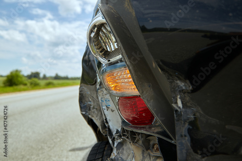 Сar body after accident on a road