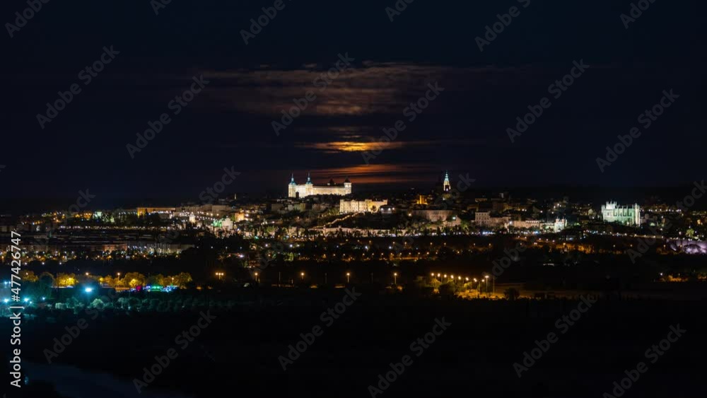 Toledo full Moonrise Timelapse behind the Alcazar Toledo full Moonrise Timelapse behind the Alcazar